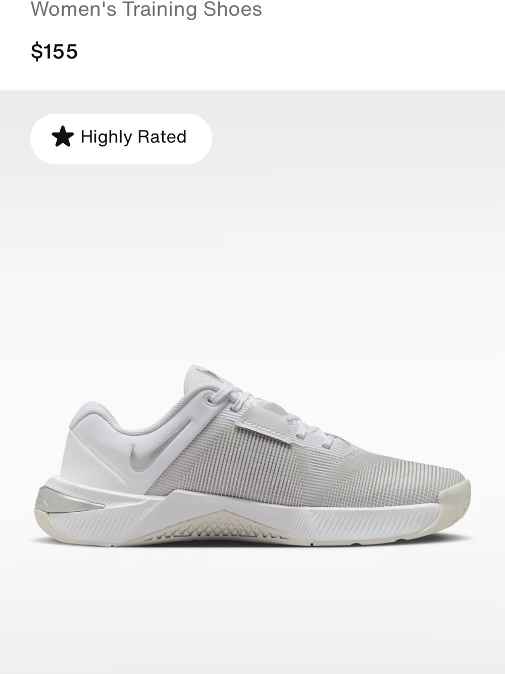 Nike White Womens Metcon 10 size 8.5